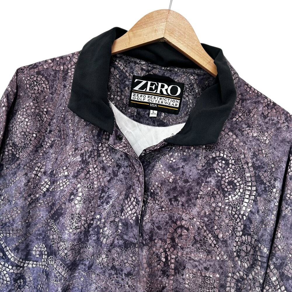 Zero Restriction Golf Outerwear Gray Printed Pull… - image 1